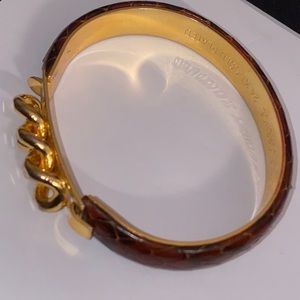 VITA Bracelet MADE IN FLORENCE 24KT GOLD PLATED BROWN Snakeskin Gold Brown.